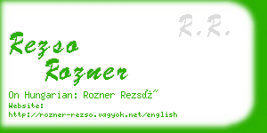 rezso rozner business card
